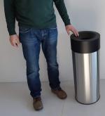 Mülleimer 60 l edelstahl, rostfrei geschliffen in ral farben