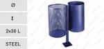 MV R steel blue 2x30 liter Stahl Blau Mülleimer Abfallbehälter Abfallsammler Abfalleimer Mülltonne Müllbehälter Abfalltonne, Außenbereich, öffentliche Plätze, Straße