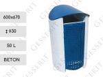 Beton Abfalltonne aus 50 L blau