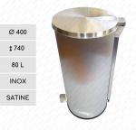 edelstahl, rostfrei Abfalleimer mit Pedal Edelstahl 80 L geschliffen