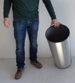 edelstahl, rostfrei Büro Abfalleimer Edelstahl 60 L geschliffen