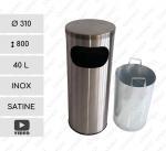 GESSERIT J 310 Inox, geschliffen, 40 liter, edelstahl, rostfrei, innenbereich große Größe, Büro, Mülleimer Abfallbehälter Abfallsammler Abfalleimer Mülltonne Müllbehälter Abfalltonne
