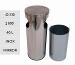 GESSERIT K 310 Inox Mirror, spiegelnd, 40 liter, edelstahl, rostfrei, innenbereich große Größe, Büro, Mülleimer Abfallbehälter Abfallsammler Abfalleimer Mülltonne Müllbehälter Abfalltonne