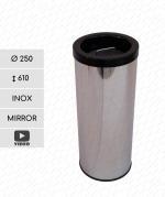GESSERIT N 250 Inox Mirror, spiegelnd, edelstahl, rostfrei, Standascher Standaschenbecher Außenbereich