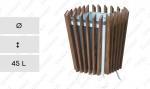 Holz/Stahl Mülleimer öffentliche 45 L Braun