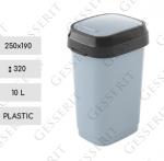 Kunststoff Abfalleimer 10 liter L Grau