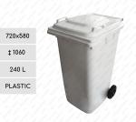 Kunststoff Abfalleimer 240 liter L weiß