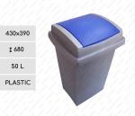 Kunststoff Abfalleimer 50 L Grau, blau