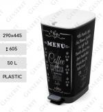 Kunststoff Abfalleimer 50 L schwarz, weiß