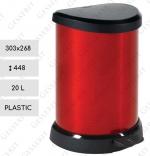 Kunststoff Abfalleimer rot 20 L METAL + schwarz