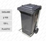 Kunststoff Abfalltonne 120 L Grau