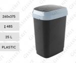 Kunststoff Abfalltonne 25 liter L schwarz, Grau