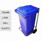 Kunststoff Blau Abfallsammler mit Pedal 240 L blau