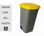 Kunststoff Haushalt Abfalleimer 100 L Grau, gelb