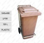 Kunststoff Haushalt Abfalltonne 120 L Braun