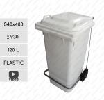 Kunststoff Haushalt Mülleimer 120 L weiß