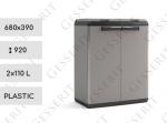 Kunststoff Müllbehälter 2x110 L Grau