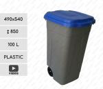 Kunststoff Mülleimer 100 L Grau, blau