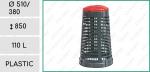 Kunststoff Mülleimer 110 L Grau, rot