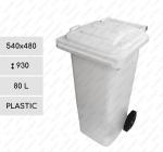 Kunststoff Mülleimer 80 L weiß