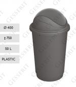 Kunststoff Mülleimer 50 L Grau