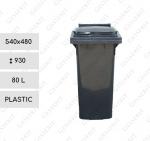 Kunststoff Mülleimer 80 L Grau