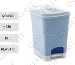 Kunststoff Mülleimer mit Pedal 10 liter L Transparent, blau