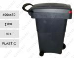 Kunststoff Mülltonne 80 L rot, Grau