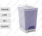 Kunststoff Mülltonne mit Pedal 20 L Transparent, lila