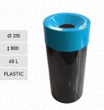Kunststoff Papierkorb 60 L schwarz