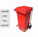 Kunststoff Rot Abfallsammler mit Pedal 120 L rot