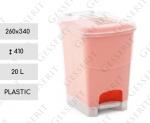 Kunststoff Rot Mülltonne mit Pedal 20 L Transparent, orange