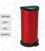 Kunststoff rot Treteimer 40 L METAL + schwarz
