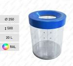 Kunststoff, Transparent, Polycarbonat Abfallbehälter weiss 20 L in RAL Farben