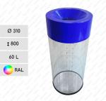 Kunststoff, Transparent, Polycarbonat Abfalleimer rot 60 L in RAL Farben