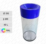 Kunststoff, Transparent, Polycarbonat Transparent Mülleimer 40 L in RAL Farben