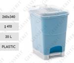 Kunststoff Tretabfallsammler 20 L Transparent, blau