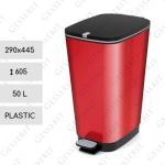Kunststoff Treteimer aus 50 L metallisch rot