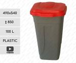 Kunststoff Wertstoffbehälter 100 L Grau, rot
