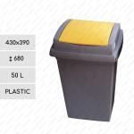 Kunststoff Zimmer Mülleimer 50 L Grau, gelb