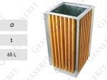 MV SQ wood, steel, 65 liter brown, braun, stahl-holz, Mülleimer Abfallbehälter Abfallsammler Abfalleimer Mülltonne Müllbehälter Abfalltonne Außenbereich, öffentliche Plätze, Straße