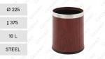 MV steel brown wood effect 10 liter room garbage bin, stahl, Holz-Effekt, papierkorb, wertstoff Mülleimer Abfallbehälter Abfallsammler Abfalleimer Mülltonne Müllbehälter Abfalltonne Badeimer Sanitär, Bad, Toiletten, Hotel, Zimmer, Büro