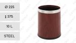 Stahl Abfallbehälter 10 L Braun, Holz Effekt