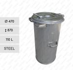 Stahl Abfallbehälter 110 liter L