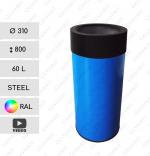 Stahl Abfallbehälter 60 liter L in RAL Farben