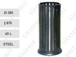 Stahl Abfalleimer 60 liter L Grau