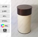 Stahl Abfalleimer gelb 40 L in RAL Farben