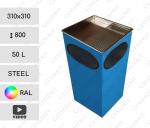Stahl Abfalleimer rot 50 L in RAL Farben