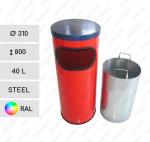 Stahl Abfalleimer weiss 40 L in RAL Farben