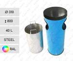 Stahl Abfallsammler 40 L in RAL Farben